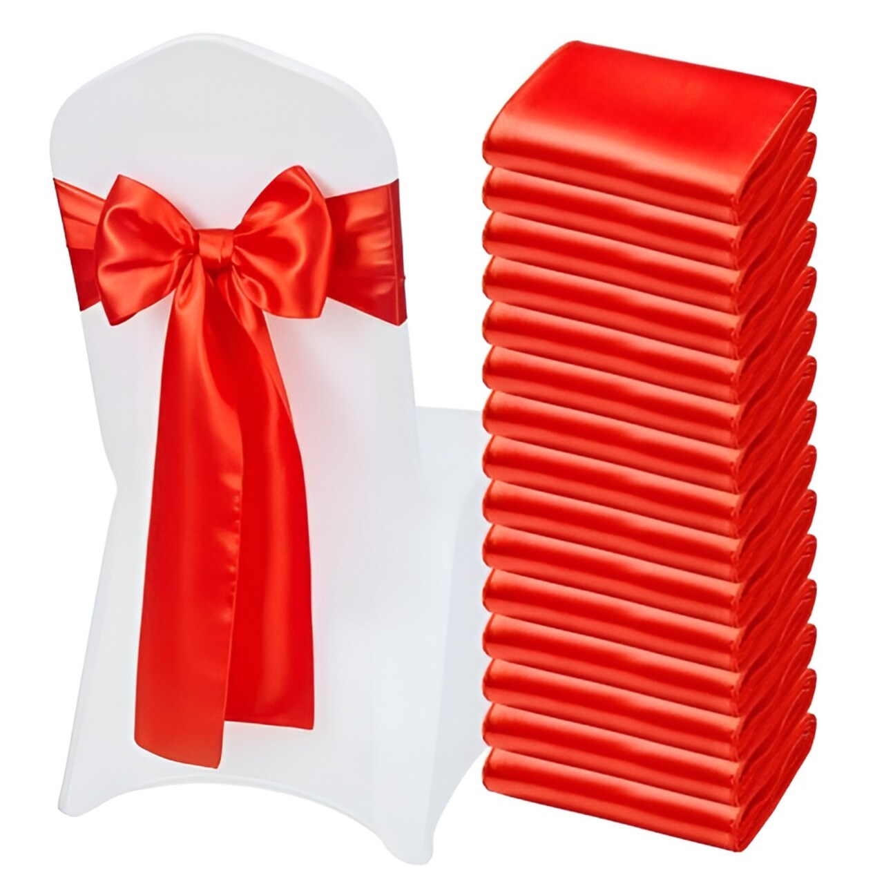 Satin Chair Sashes Wedding Chair Bows Bulk Pack Decorative Chair Ties for Banquet Party Event Chairs
